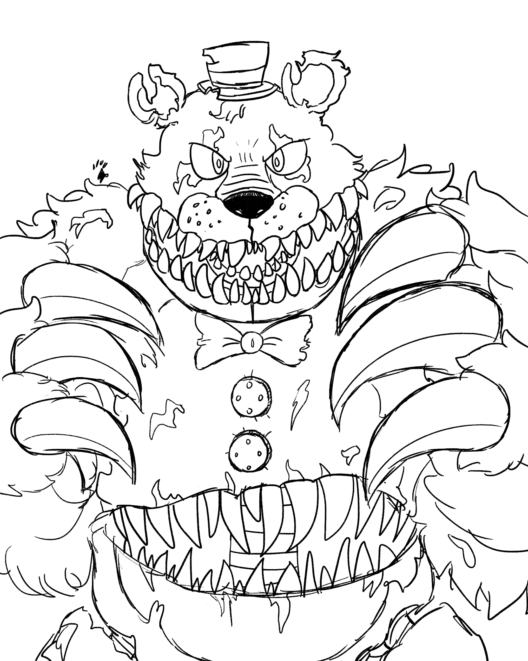 Nightmare Fredbear  Fnaf coloring pages, Fnaf drawings, Nightmare