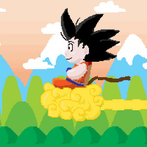 Goku and Nimbus gif