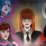 4 heroines and 1 villain.