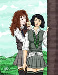 Pansy and Hermione by poorlyformed