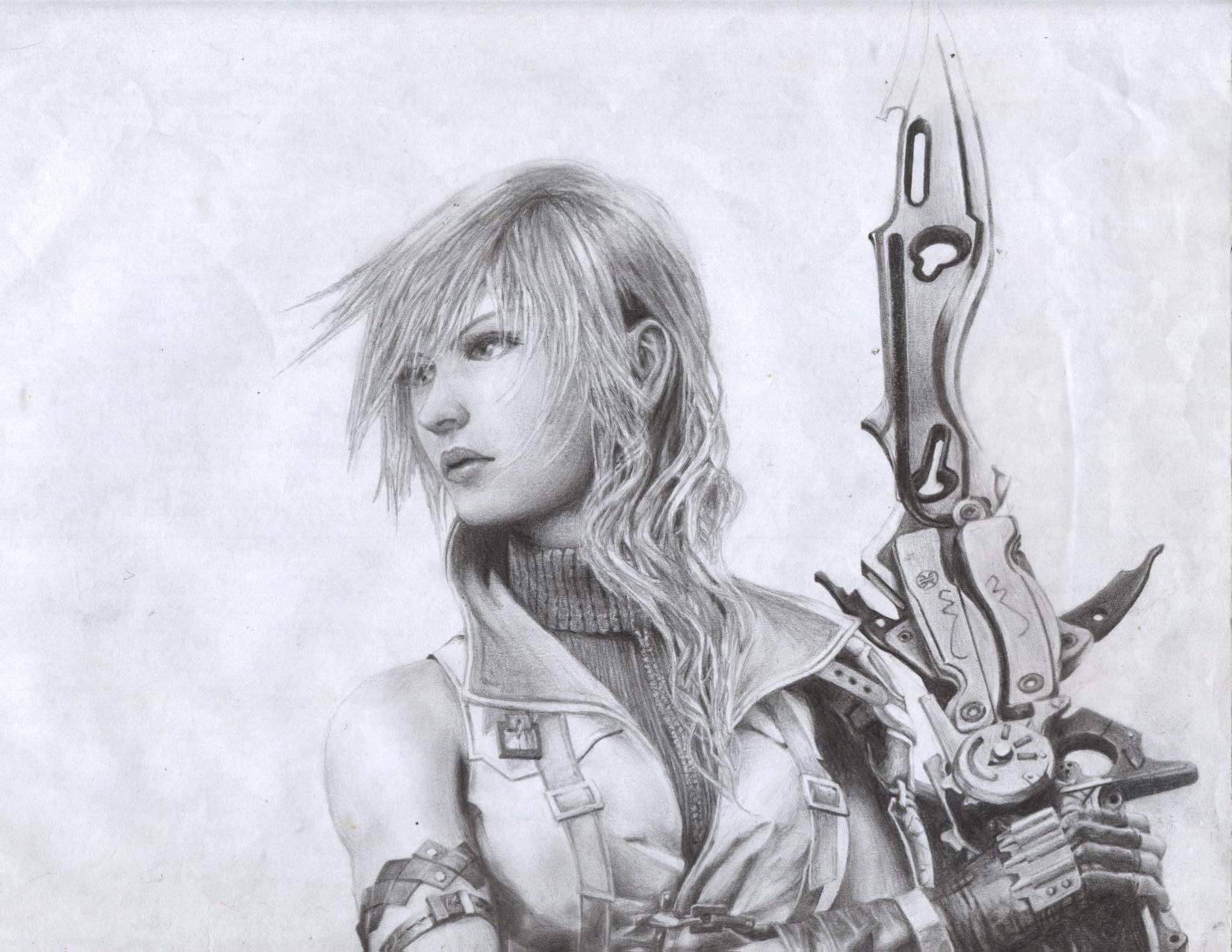 final fantasy drawing lightning