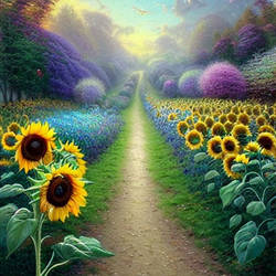 Sunflower Fantasy Path - Ukraine light at End