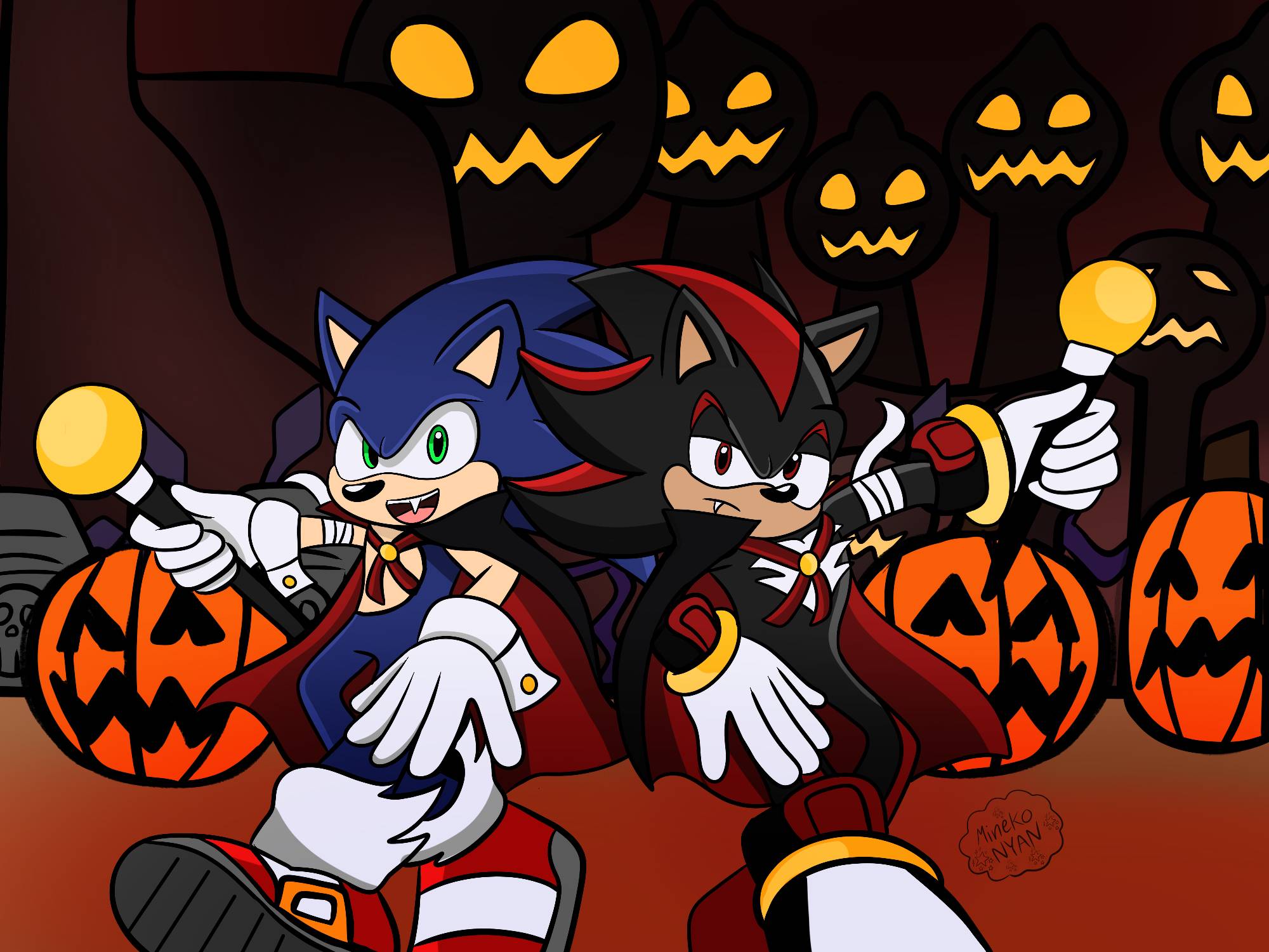 Playmat Sonic Shadow Hedgehog Halloween Vampire Playmat 