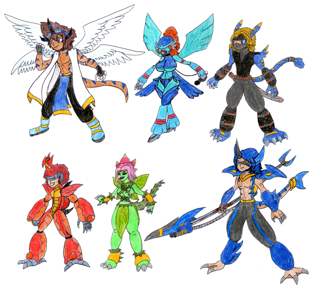All the mega forms of the eight digidestined Digimon in an amazing picture.  : r/digimon
