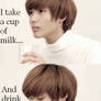 Taemin take a cup of milk...