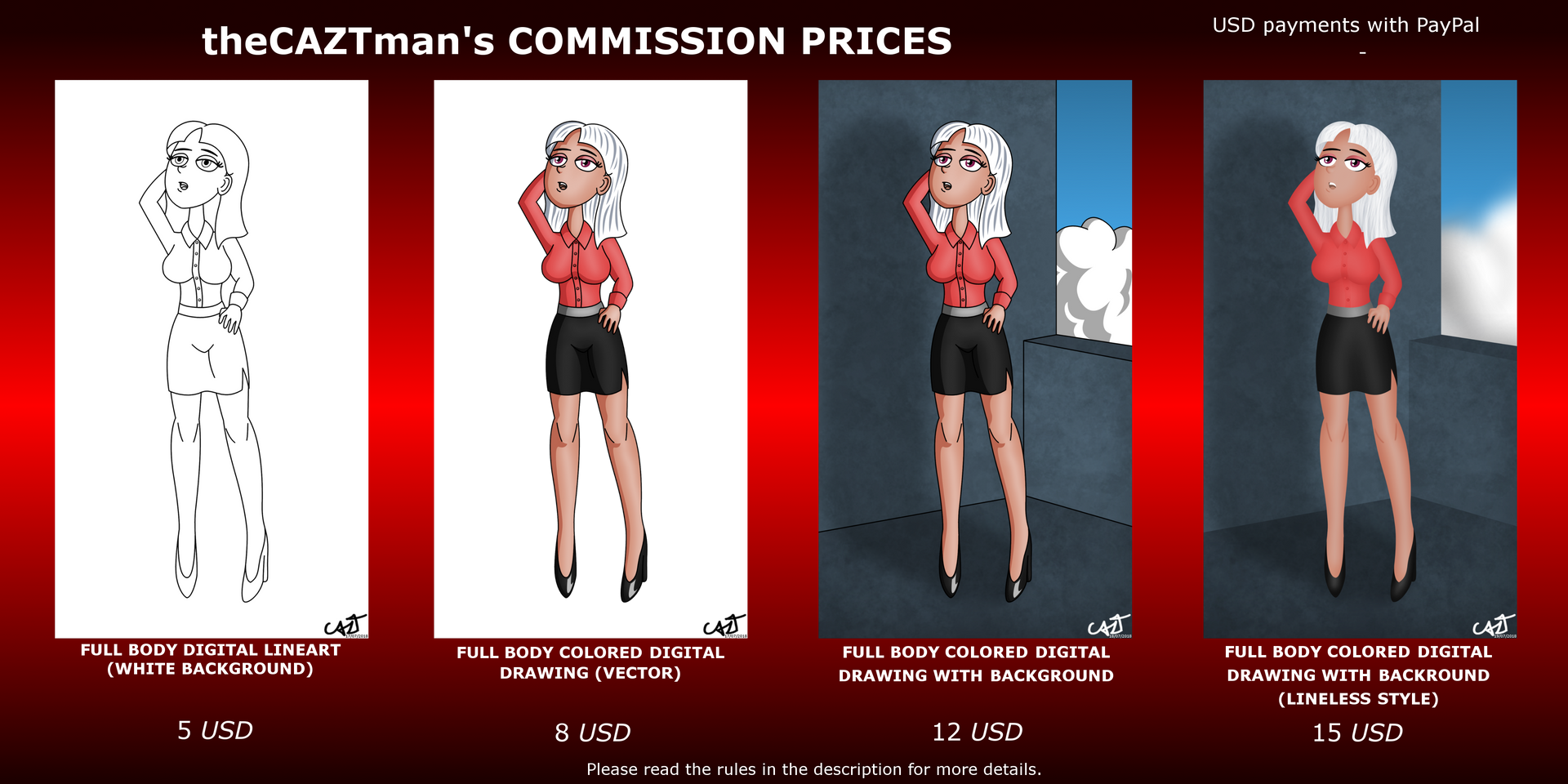 COMMISSIONS OPEN / COMISIONES ABIERTAS by theCAZTman