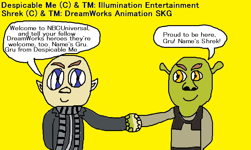 Gru Shrek Shaking Hands By Timoartist On Deviantart