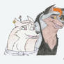 Bela the Siberian Husky and Kitara the wolfhound