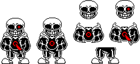 Download Killer Sans Face - Sans Battle Sprite Colored - Full Size PNG  Image - PNGkit