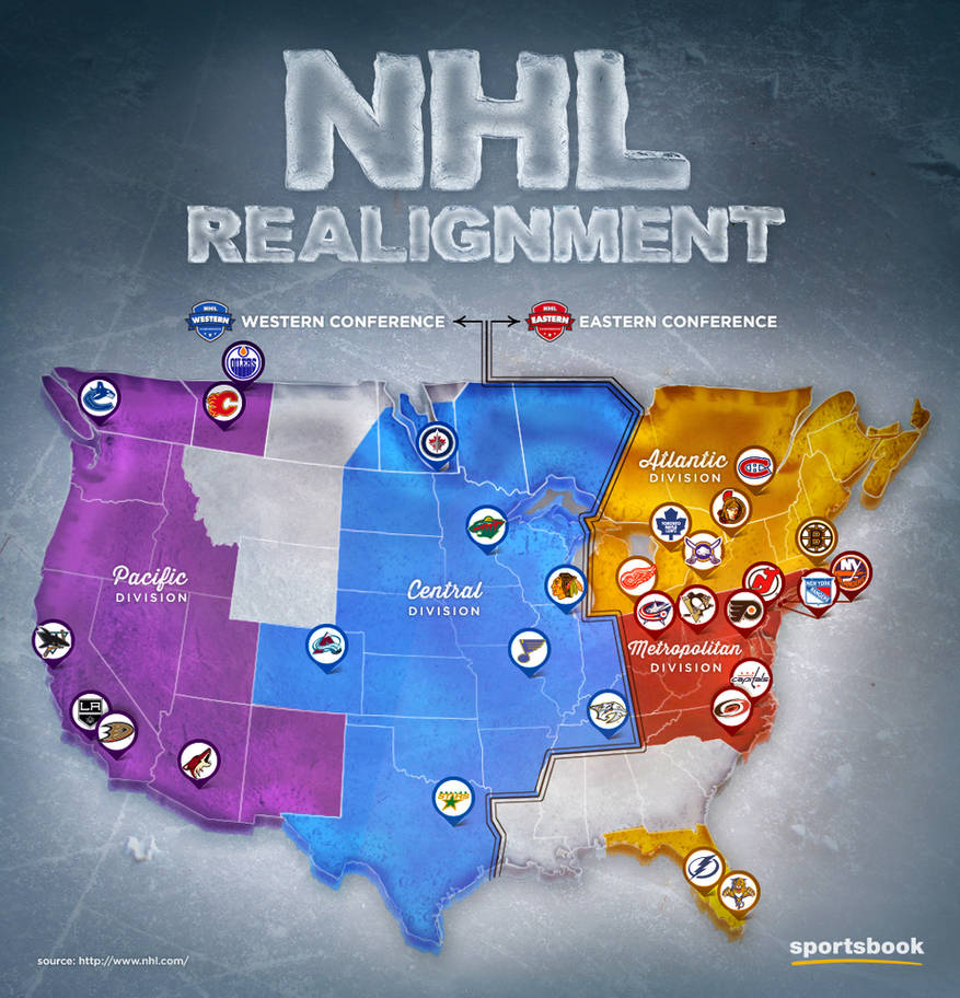 NHL Realignment Map [675x421] [OS] : r/MapPorn