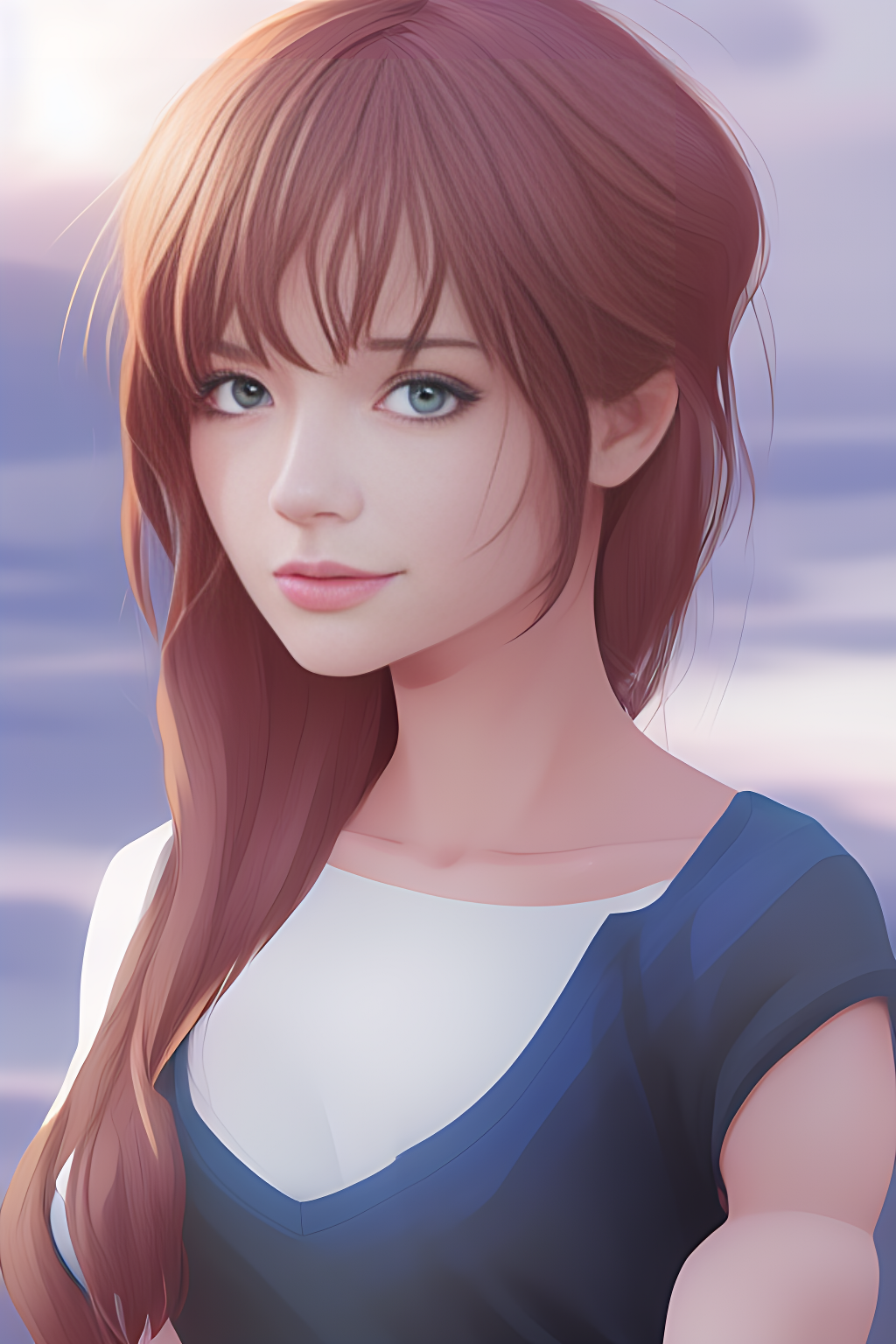 Realistic beautiful anime girl with brown hair 14 by tobithenoob
