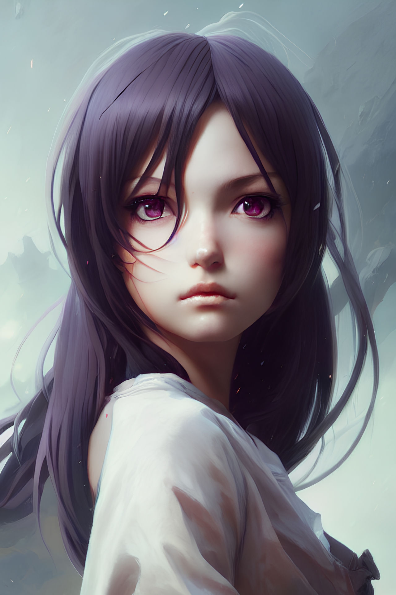 Realistic beautiful anime girl with purple hair#34 by tobithenoob on  DeviantArt