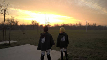 Eren Yeager and Armin Arlet: The Sunset