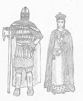 Byzantine Princess with bodyguard