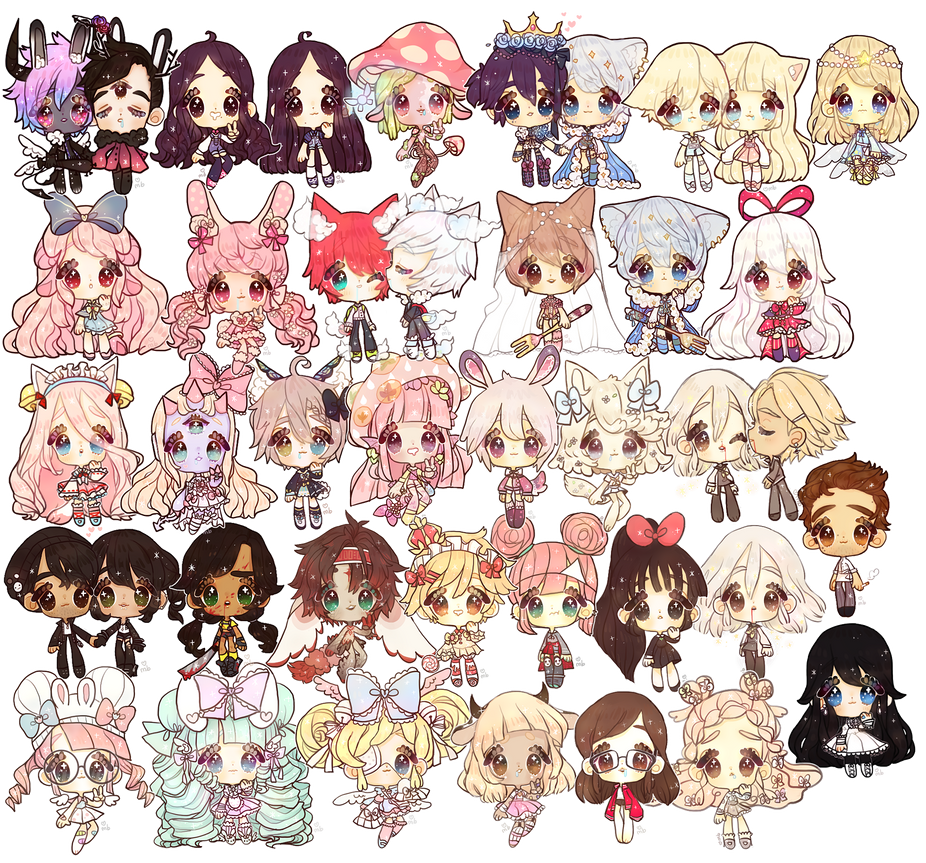 mini chibis by mere-bear on DeviantArt