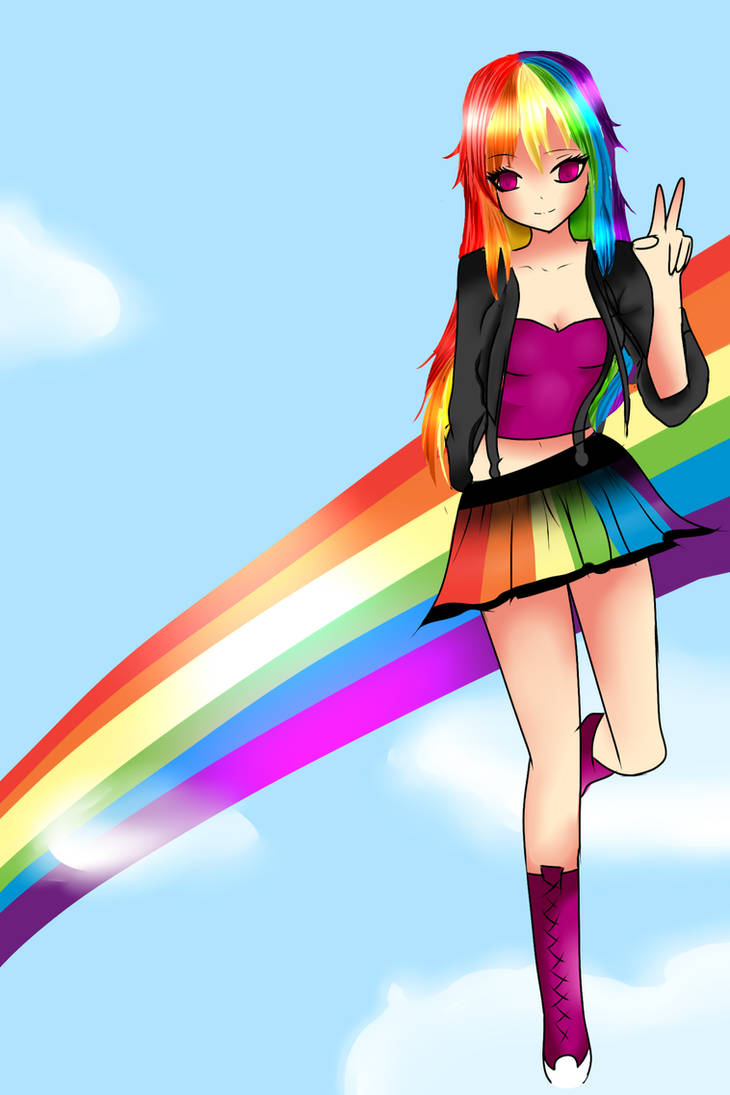 Rainbow Dash Human by flutterchi on DeviantArt
