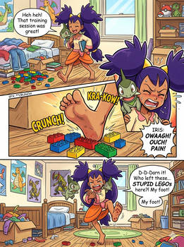 Pokemon Comic - Iris stepped a lego in the feet