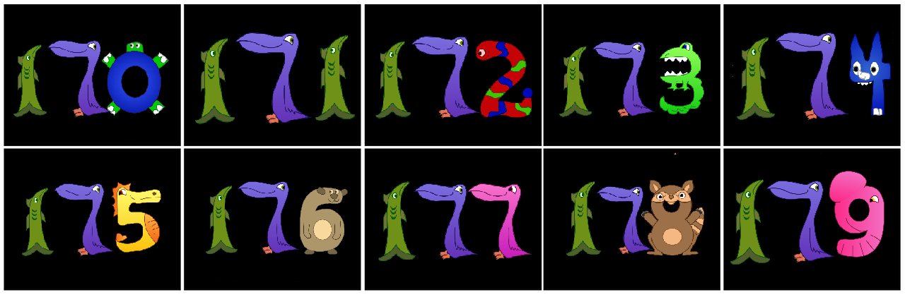 Number Creature Gradient Number Creatures 170-179 by richellebozynski on DeviantArt