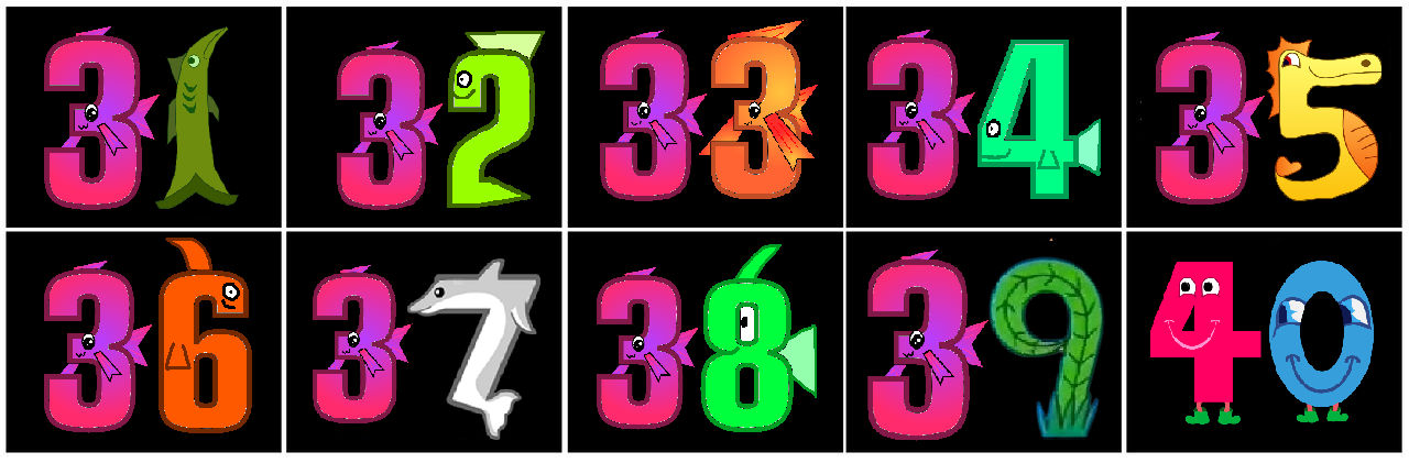 Number Creatures Jump Number Creatures 31-40 (My Style) by richellebozynski on DeviantArt