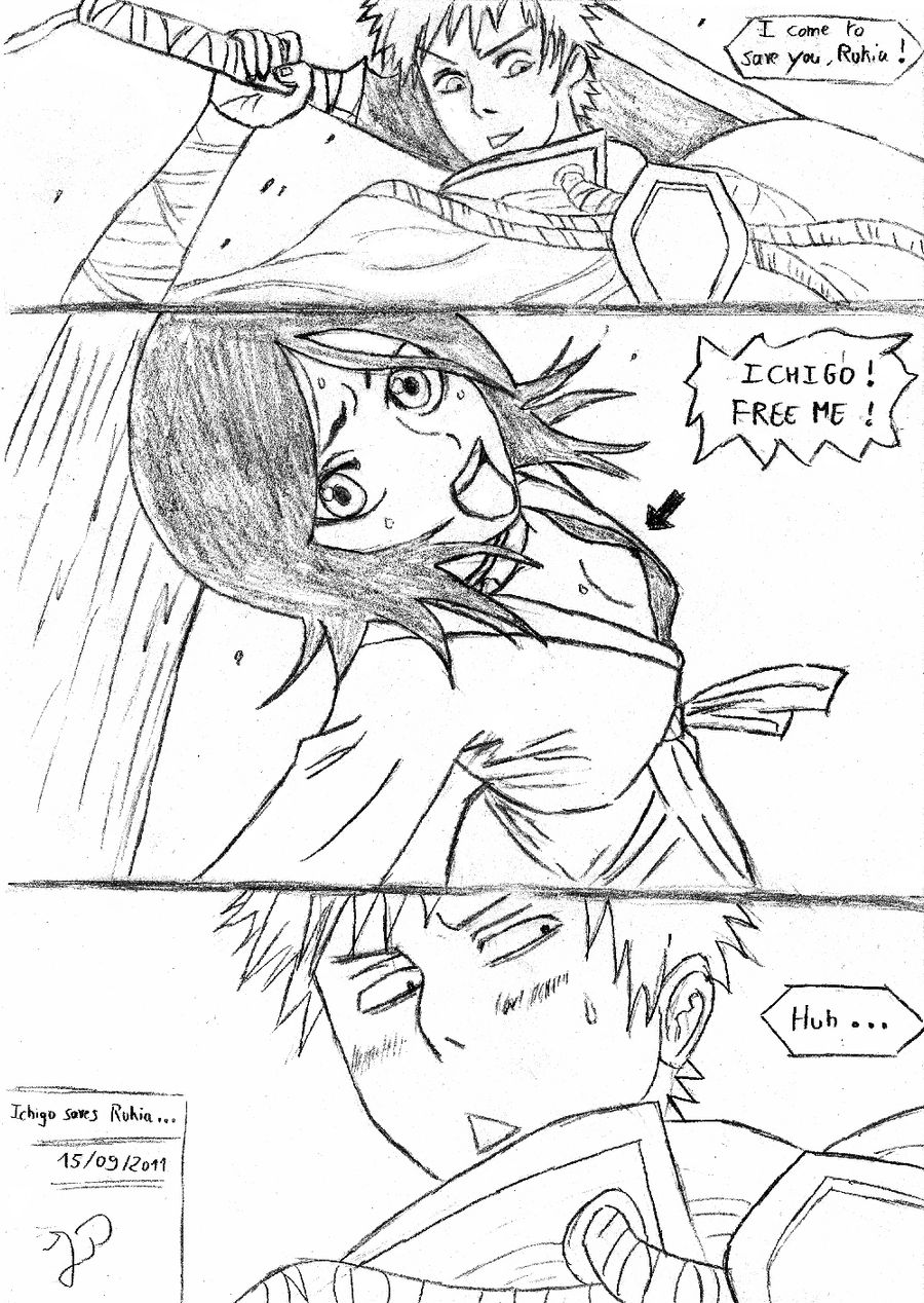 Ichigo saves Rukia...