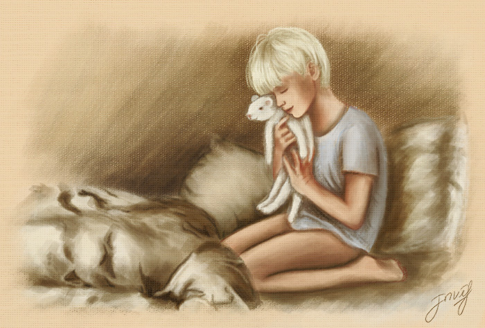 Scorpius with a ferret