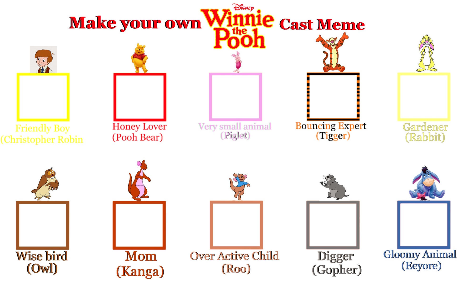 Winnie The Pooh Recast Meme (template) by Seninator on DeviantArt
