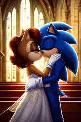 [REQUEST] Sonic and Sally Wedding Kiss