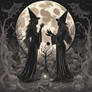 Witches Worshiping The Full Moon
