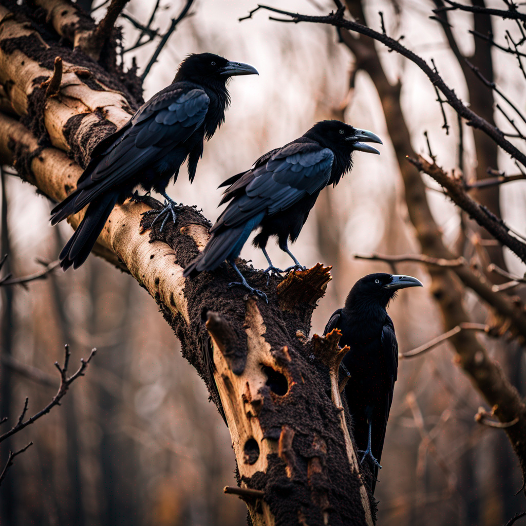 Crows In A Dead Tree