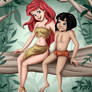 Ariel and Mowgli in the jungle