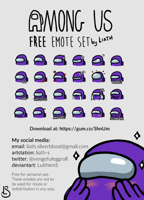 Among Us Inspired Emote Sticker