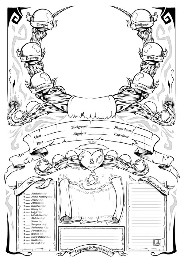 custom dnd character sheet printable a4 link by liath s on deviantart