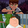 Ben 10 about to fight Peter Griffin