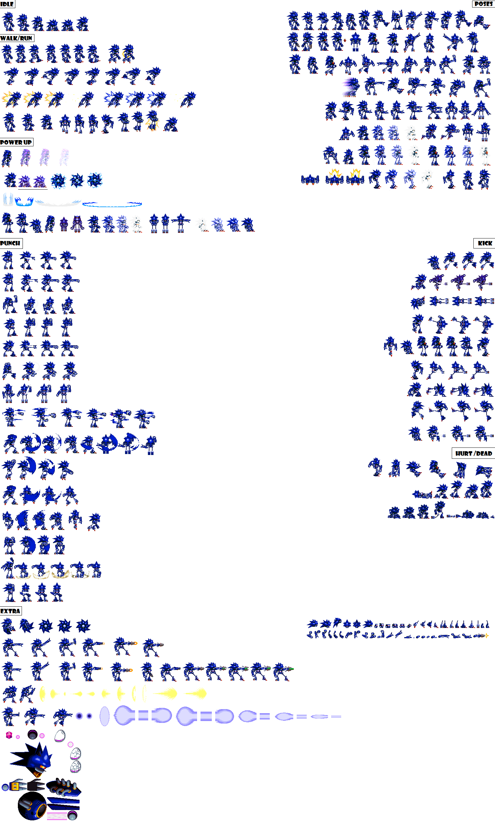 Mecha Sonic sprites by Viteoz on DeviantArt