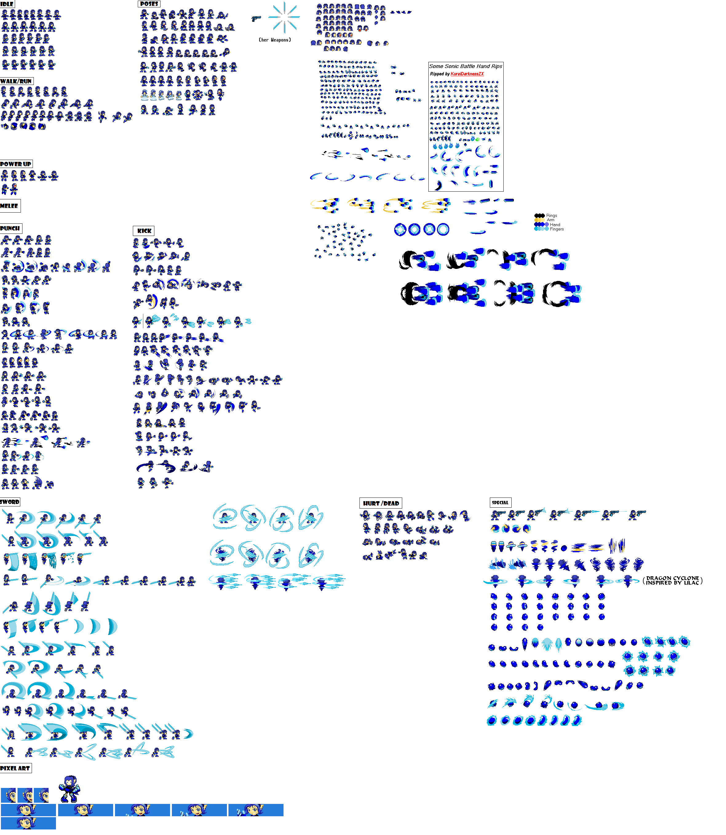 picture Jack The Hedgehog Sprites katara sprites sheet updated by jack
