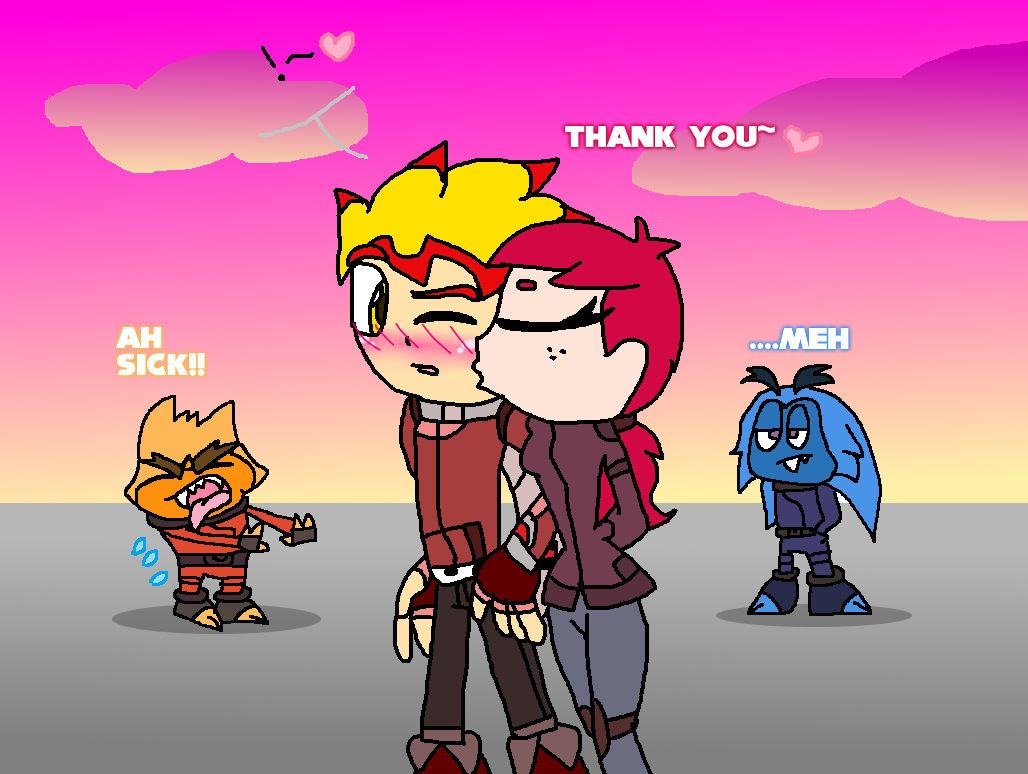 Kit X Ruff's Rufus x Kat: Thank you Kiss by JH-Production on DeviantArt