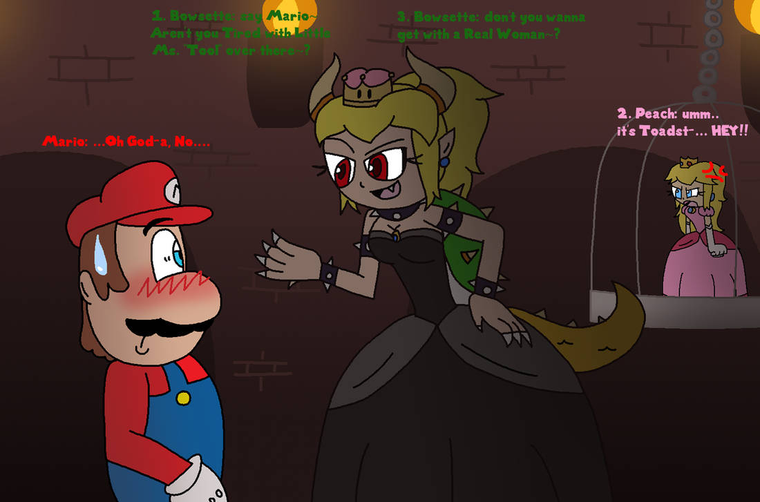 Bowsette Rescue Bowsette Confronts Mario (Colored) by JH-Production on DeviantArt
