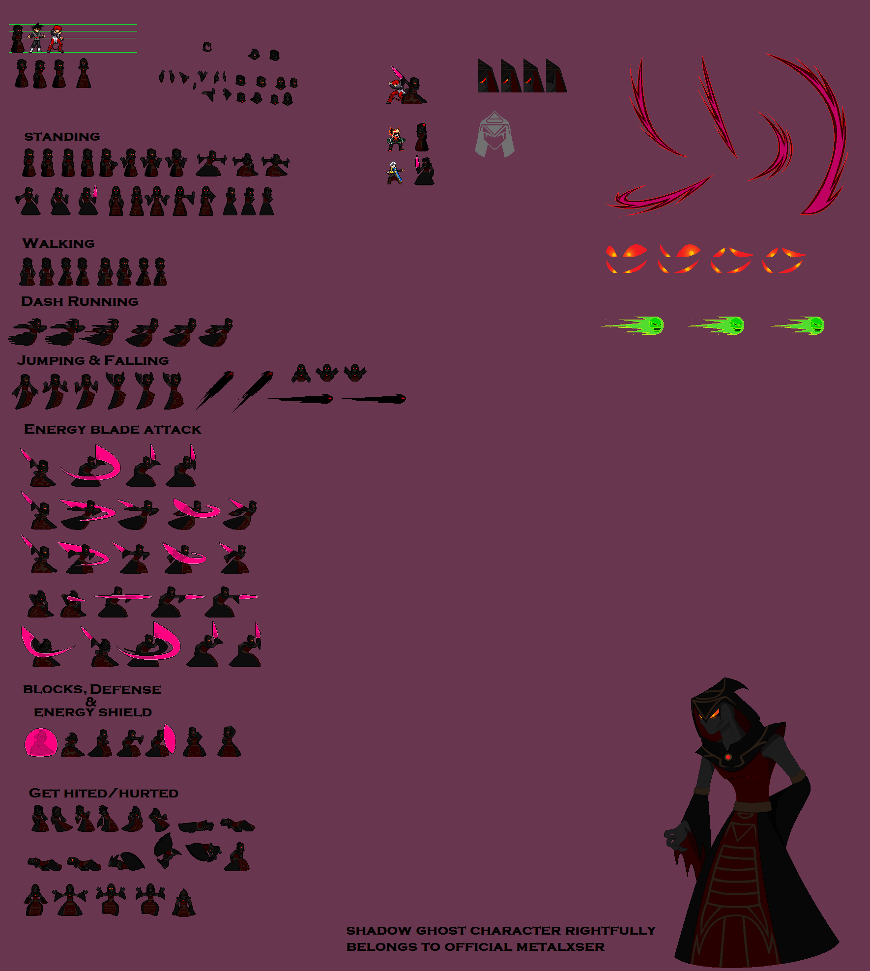 Shadow Ghost JUS Sprites Sheet (by PFW12) by JH-Production on DeviantArt
