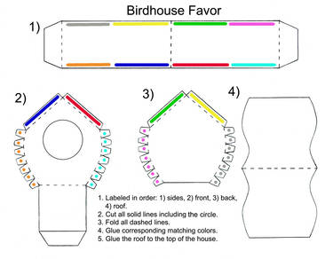 Love Birds Birdhouse Favor Template