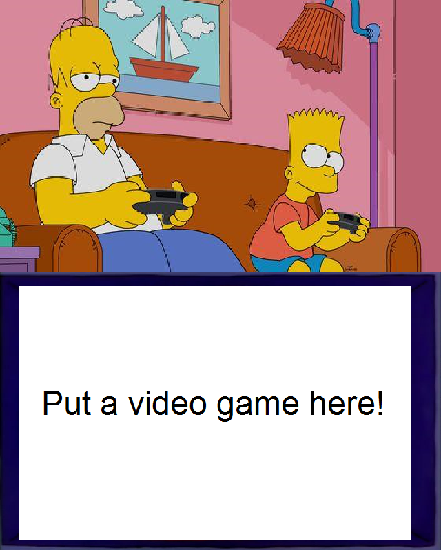 Homer and Bart play a blank meme