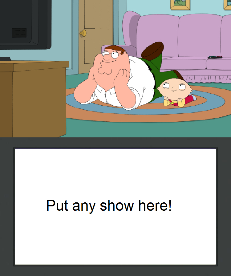 Peter and Stewie watch a blank meme