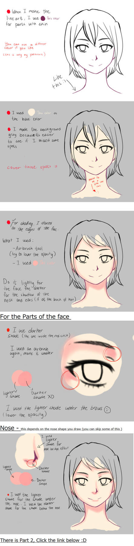 How I color the face/ Tutorial by UtsubyouTenshi on DeviantArt