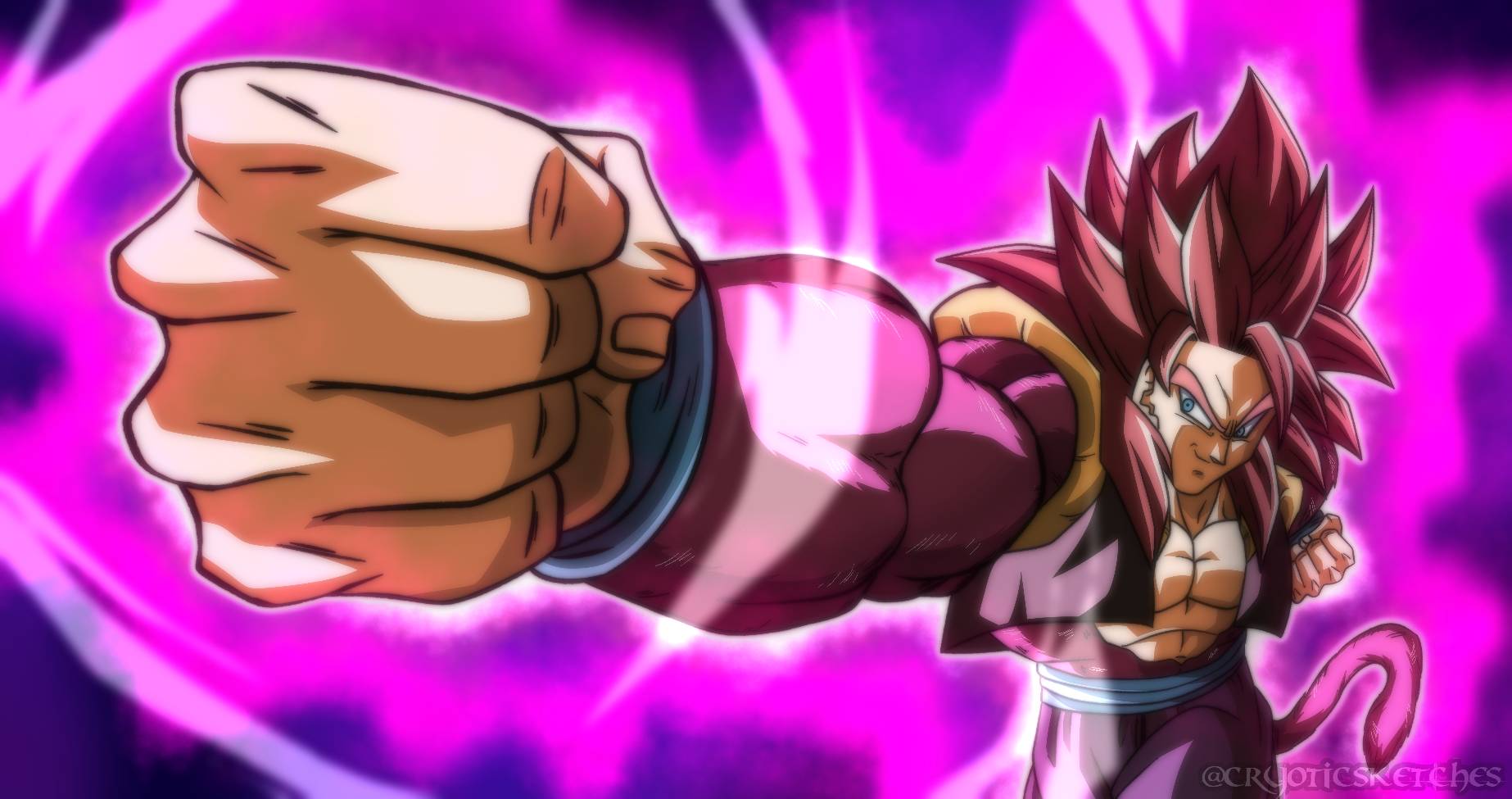 D. Ball Limit-F - Artwork em HD do Gogeta Super Saiyajin 4 em