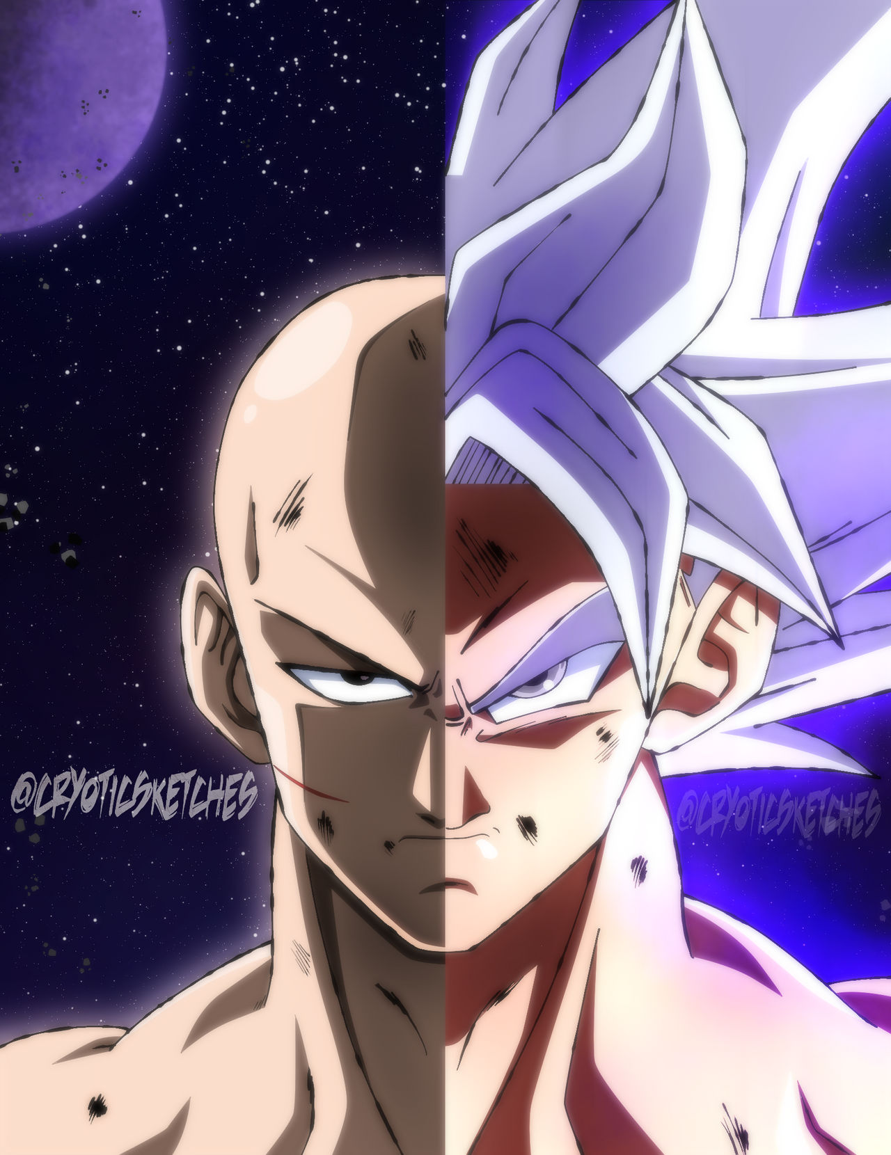 Saitama VS Goku by sketchyeddie123 on DeviantArt