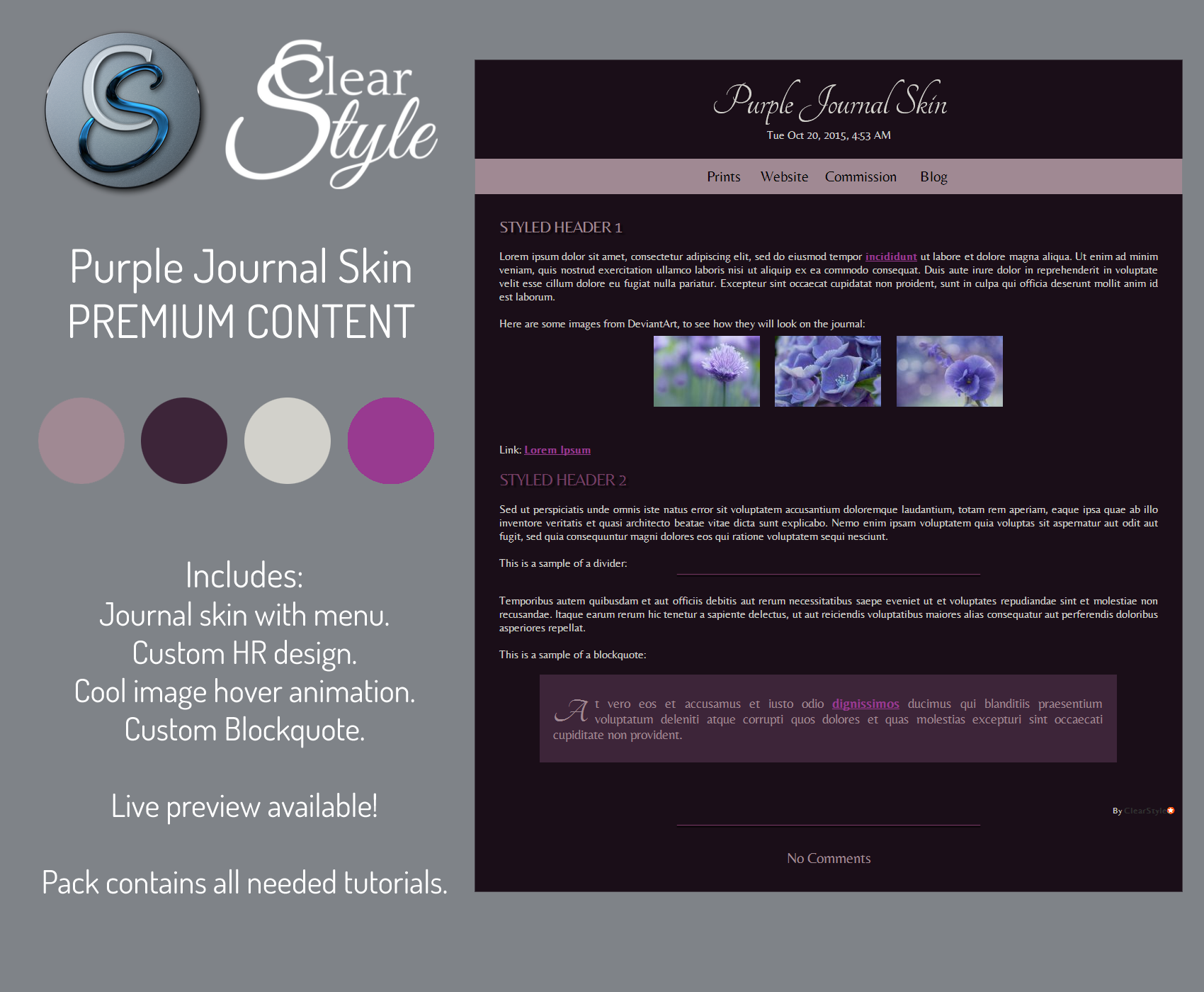 Purple Journal Skin ~ Premium Content