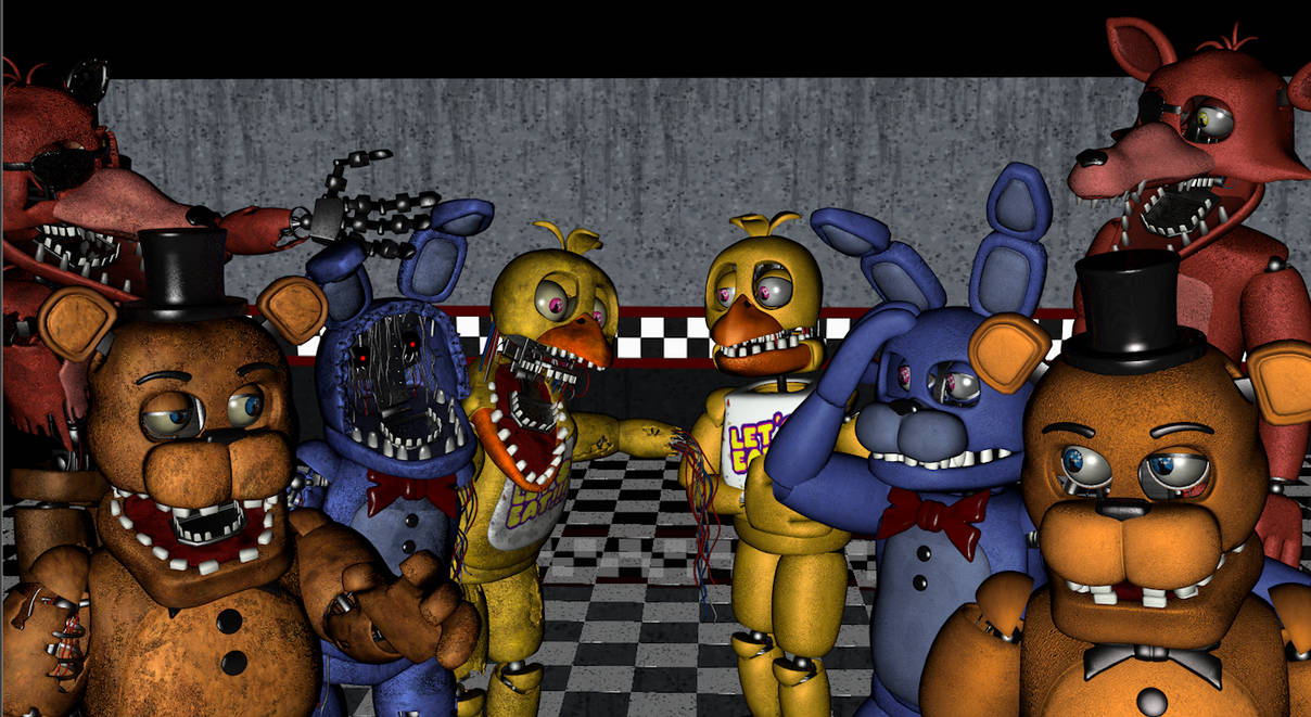 Fnaf(C4D) - Fanart - Withereds meet Unwithered by AllwaysComeBackFnaf ...