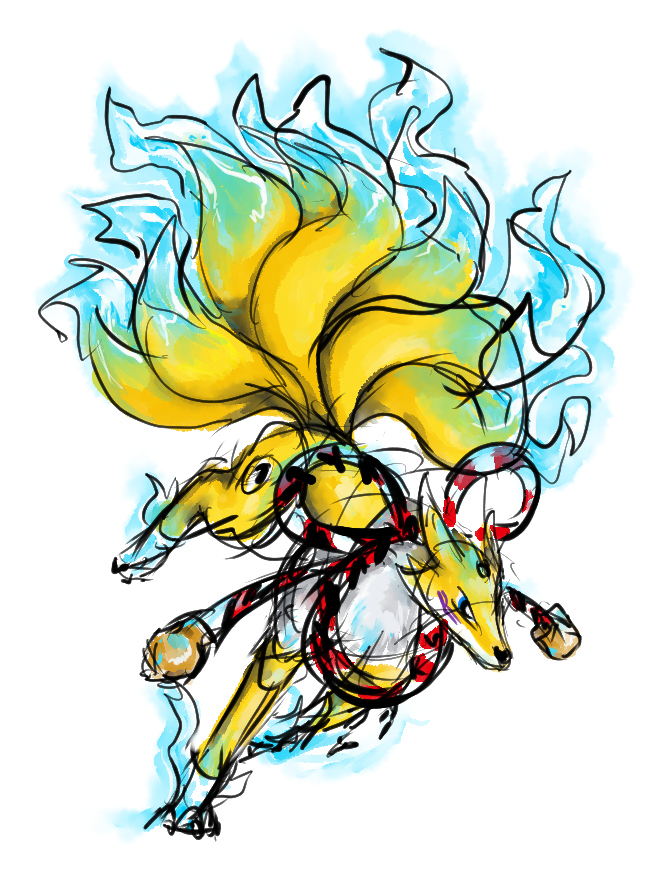 Digimon sketch 3 (Kyuubimon)