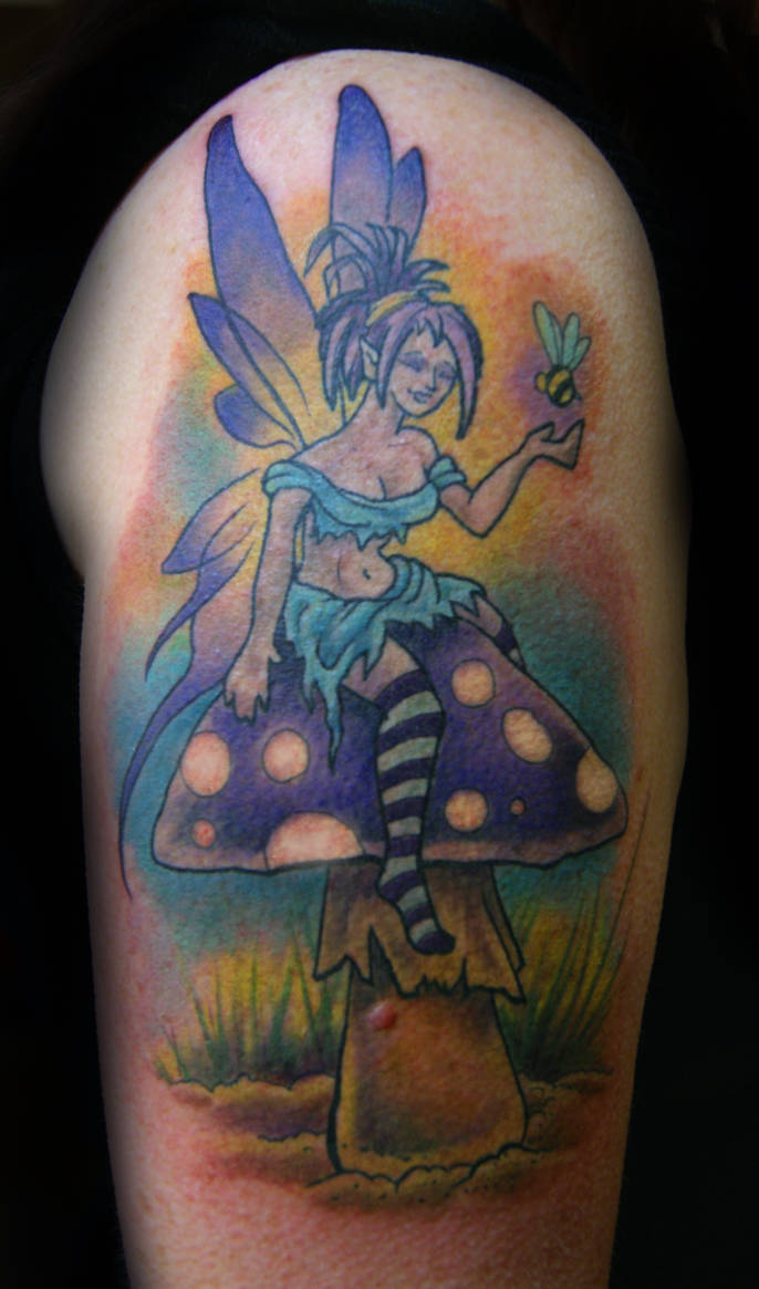 Fairy sitting on a mushroom by TattoosbyMayMay on DeviantArt