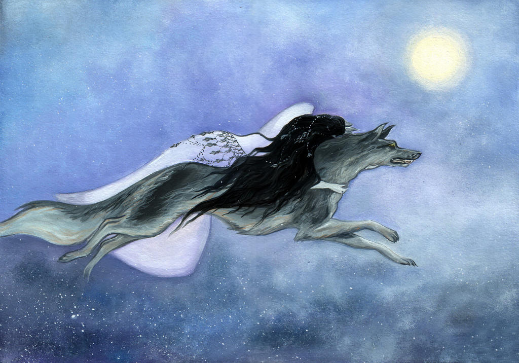 Luthien and Huan.Across the night by MarysMirages Luthien and Huan.Across the night by MarysMirages