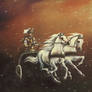 Achilles' chariot rushes to the walls of Troy